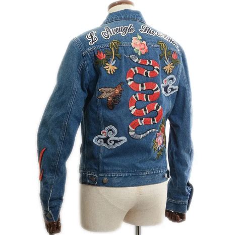 gucci jean jacket with snake